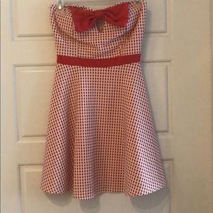 Red and white checkered dress